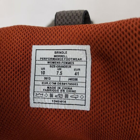 Merrell Air Hiking Shoe Women's US 10 Gray Orange Grasshopper Training Sneaker - Picture 11 of 13